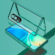 Funda Bumper Lujo Marco de Aluminio Espejo 360 Grados Carcasa para Oppo Reno10 Pro+ Plus 5G Verde