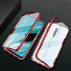 Funda Bumper Lujo Marco de Aluminio Espejo 360 Grados Carcasa para Oppo Reno2 Z Rojo