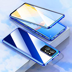 Funda Bumper Lujo Marco de Aluminio Espejo 360 Grados Carcasa para Realme GT Neo2 5G Azul