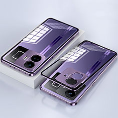 Funda Bumper Lujo Marco de Aluminio Espejo 360 Grados Carcasa para Realme GT Neo5 240W 5G Morado