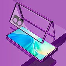 Funda Bumper Lujo Marco de Aluminio Espejo 360 Grados Carcasa para Realme GT Neo5 SE 5G Morado