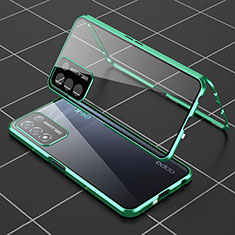 Funda Bumper Lujo Marco de Aluminio Espejo 360 Grados Carcasa para Realme Q3t 5G Verde