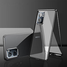 Funda Bumper Lujo Marco de Aluminio Espejo 360 Grados Carcasa para Realme V23i 5G Negro