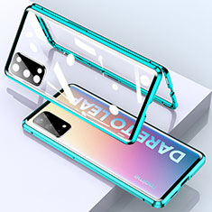 Funda Bumper Lujo Marco de Aluminio Espejo 360 Grados Carcasa para Realme X7 Pro 5G Verde