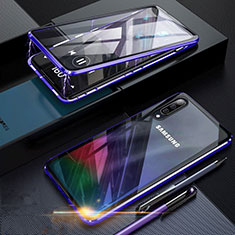 Funda Bumper Lujo Marco de Aluminio Espejo 360 Grados Carcasa para Samsung Galaxy A70S Azul
