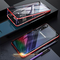 Funda Bumper Lujo Marco de Aluminio Espejo 360 Grados Carcasa para Samsung Galaxy A70S Rojo