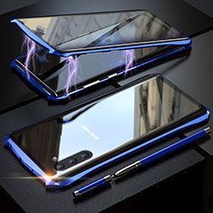 Funda Bumper Lujo Marco de Aluminio Espejo 360 Grados Carcasa para Samsung Galaxy Note 10 5G Azul