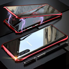 Funda Bumper Lujo Marco de Aluminio Espejo 360 Grados Carcasa para Samsung Galaxy Note 10 Rojo