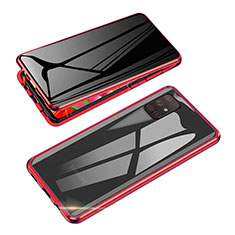 Funda Bumper Lujo Marco de Aluminio Espejo 360 Grados Carcasa para Samsung Galaxy S10 Lite Rojo