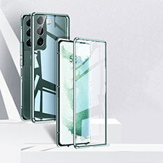 Funda Bumper Lujo Marco de Aluminio Espejo 360 Grados Carcasa para Samsung Galaxy S22 Plus 5G Verde