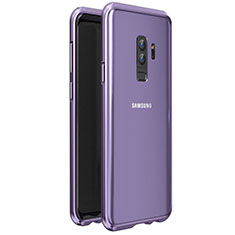 Funda Bumper Lujo Marco de Aluminio Espejo 360 Grados Carcasa para Samsung Galaxy S9 Plus Morado