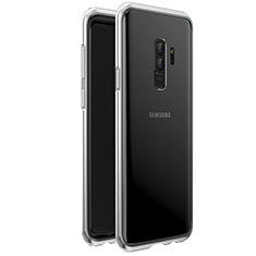 Funda Bumper Lujo Marco de Aluminio Espejo 360 Grados Carcasa para Samsung Galaxy S9 Plus Plata