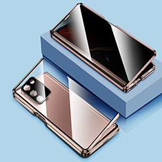 Funda Bumper Lujo Marco de Aluminio Espejo 360 Grados Carcasa para Samsung Galaxy Z Fold2 5G Oro