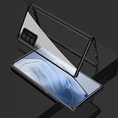 Funda Bumper Lujo Marco de Aluminio Espejo 360 Grados Carcasa para Vivo iQOO 7 India 5G Negro