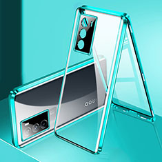 Funda Bumper Lujo Marco de Aluminio Espejo 360 Grados Carcasa para Vivo iQOO 9 SE 5G Verde