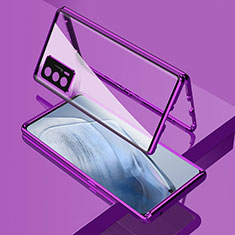 Funda Bumper Lujo Marco de Aluminio Espejo 360 Grados Carcasa para Vivo iQOO Neo5 5G Morado