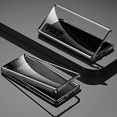 Funda Bumper Lujo Marco de Aluminio Espejo 360 Grados Carcasa para Vivo iQOO U1 Negro