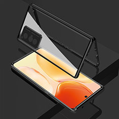 Funda Bumper Lujo Marco de Aluminio Espejo 360 Grados Carcasa para Vivo X70t Negro