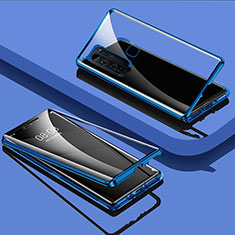 Funda Bumper Lujo Marco de Aluminio Espejo 360 Grados Carcasa para Vivo Y50 Azul