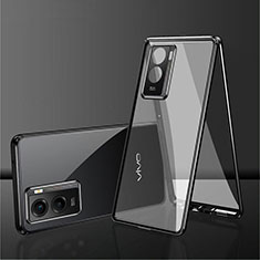 Funda Bumper Lujo Marco de Aluminio Espejo 360 Grados Carcasa para Vivo Y55s (2021) Negro