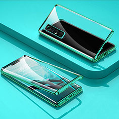 Funda Bumper Lujo Marco de Aluminio Espejo 360 Grados Carcasa para Vivo Y73s 5G Verde