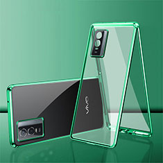 Funda Bumper Lujo Marco de Aluminio Espejo 360 Grados Carcasa para Vivo Y74s 5G Verde