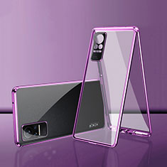 Funda Bumper Lujo Marco de Aluminio Espejo 360 Grados Carcasa para Xiaomi Civi 5G Morado