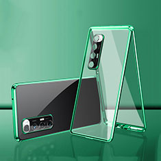 Funda Bumper Lujo Marco de Aluminio Espejo 360 Grados Carcasa para Xiaomi Mi 10S 5G Verde