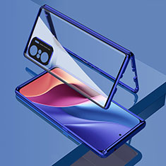 Funda Bumper Lujo Marco de Aluminio Espejo 360 Grados Carcasa para Xiaomi Mi 11X Pro 5G Azul