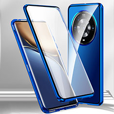 Funda Bumper Lujo Marco de Aluminio Espejo 360 Grados Carcasa para Xiaomi Mi 12 Ultra 5G Azul