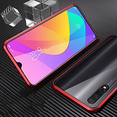 Funda Bumper Lujo Marco de Aluminio Espejo 360 Grados Carcasa para Xiaomi Mi A3 Rojo