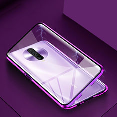 Funda Bumper Lujo Marco de Aluminio Espejo 360 Grados Carcasa para Xiaomi Poco X2 Morado