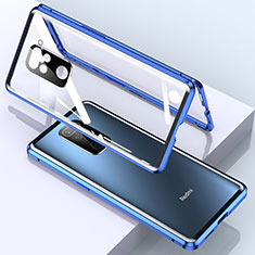 Funda Bumper Lujo Marco de Aluminio Espejo 360 Grados Carcasa para Xiaomi Redmi 10X 4G Azul