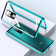 Funda Bumper Lujo Marco de Aluminio Espejo 360 Grados Carcasa para Xiaomi Redmi 10X 4G Cian