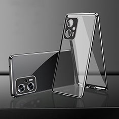 Funda Bumper Lujo Marco de Aluminio Espejo 360 Grados Carcasa para Xiaomi Redmi K50i 5G Negro