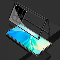 Funda Bumper Lujo Marco de Aluminio Espejo 360 Grados Carcasa para Xiaomi Redmi K70 Pro 5G Negro