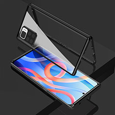 Funda Bumper Lujo Marco de Aluminio Espejo 360 Grados Carcasa para Xiaomi Redmi Note 11 5G Negro