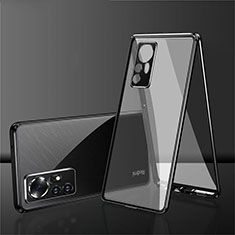 Funda Bumper Lujo Marco de Aluminio Espejo 360 Grados Carcasa para Xiaomi Redmi Note 12S Negro