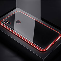 Funda Bumper Lujo Marco de Aluminio Espejo 360 Grados Carcasa para Xiaomi Redmi Note 7 Pro Rojo