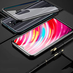 Funda Bumper Lujo Marco de Aluminio Espejo 360 Grados Carcasa para Xiaomi Redmi Note 8 Pro Negro