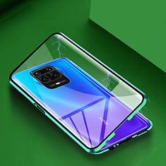 Funda Bumper Lujo Marco de Aluminio Espejo 360 Grados Carcasa para Xiaomi Redmi Note 9 Pro Verde