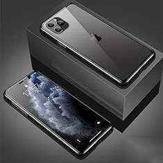 Funda Bumper Lujo Marco de Aluminio Espejo 360 Grados Carcasa T01 para Apple iPhone 11 Pro Negro