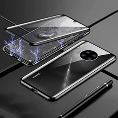 Funda Bumper Lujo Marco de Aluminio Espejo 360 Grados Carcasa T01 para Huawei Mate 30 Pro Negro