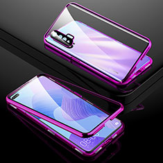 Funda Bumper Lujo Marco de Aluminio Espejo 360 Grados Carcasa T01 para Huawei Nova 6 5G Morado