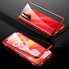 Funda Bumper Lujo Marco de Aluminio Espejo 360 Grados Carcasa T01 para Huawei Nova 6 Rojo