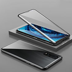 Funda Bumper Lujo Marco de Aluminio Espejo 360 Grados Carcasa T01 para Oppo Find X2 Negro