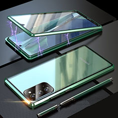 Funda Bumper Lujo Marco de Aluminio Espejo 360 Grados Carcasa T01 para Samsung Galaxy Note 20 5G Verde