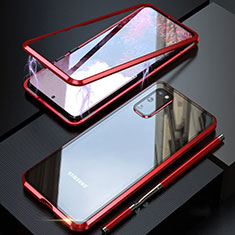 Funda Bumper Lujo Marco de Aluminio Espejo 360 Grados Carcasa T01 para Samsung Galaxy S20 Rojo