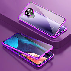 Funda Bumper Lujo Marco de Aluminio Espejo 360 Grados Carcasa T01 para Xiaomi Redmi K30 Pro 5G Morado