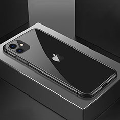 Funda Bumper Lujo Marco de Aluminio Espejo 360 Grados Carcasa T02 para Apple iPhone 11 Negro